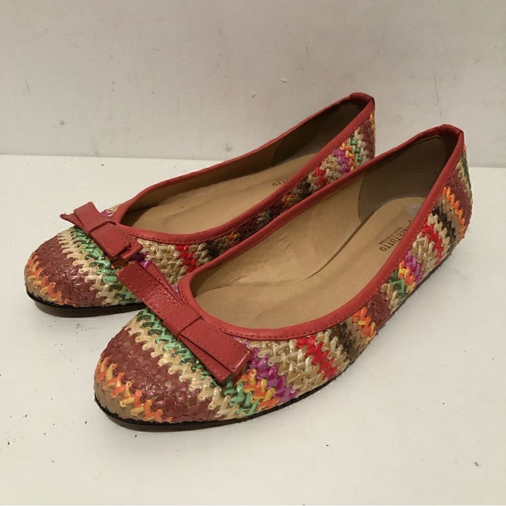 Anzetutto Woven Raffia Ballet Flats size 8